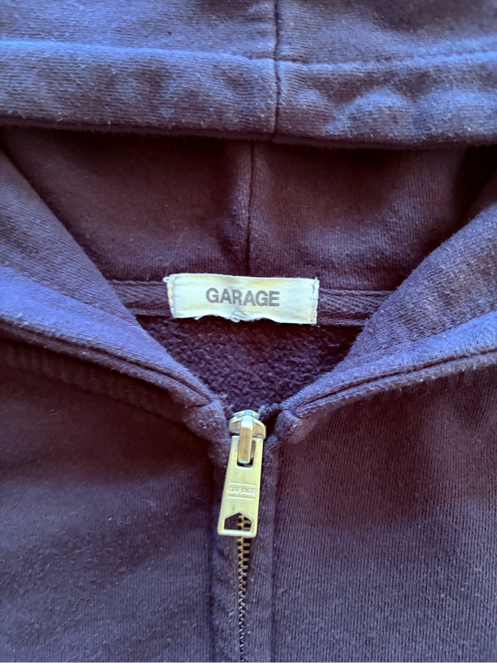 Garage Navy Blue Zip Up Hoodie - Picture 3 of 4